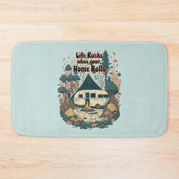 Item preview, Retro Vintage Camping Trailer, Life Rocks When Your Home Rolls, Ver 2 designed and sold by Itaya Art.
