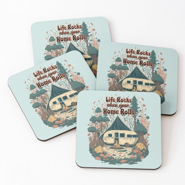 Item preview, Retro Vintage Camping Trailer, Life Rocks When Your Home Rolls, Ver 2 designed and sold by Itaya Art.