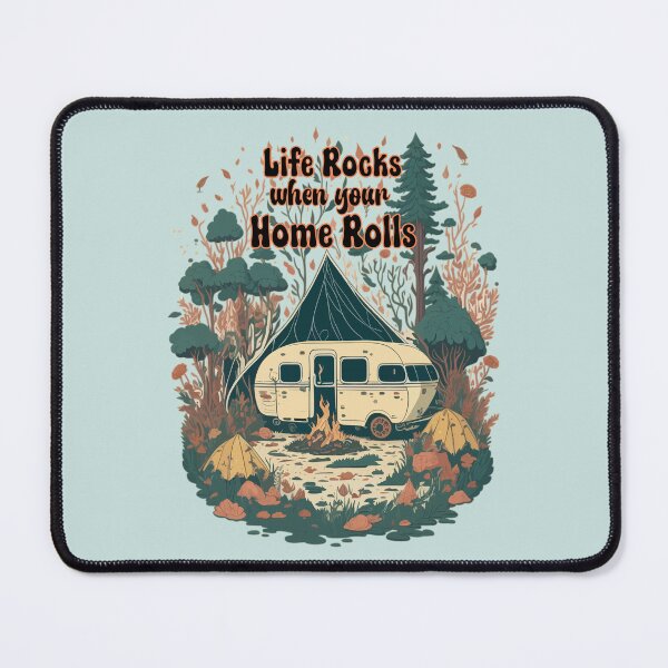 Item preview, Retro Vintage Camping Trailer, Life Rocks When Your Home Rolls, Ver 2 designed and sold by Itaya Art.