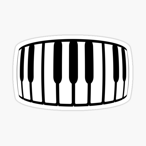 Piano Keyboard Barrel Shape Design Sticker