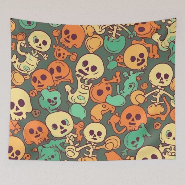 Item preview, Cartoon Calavera: Funky Skeletons Pattern Art Design #21 designed and sold by Pexelpanoramas.