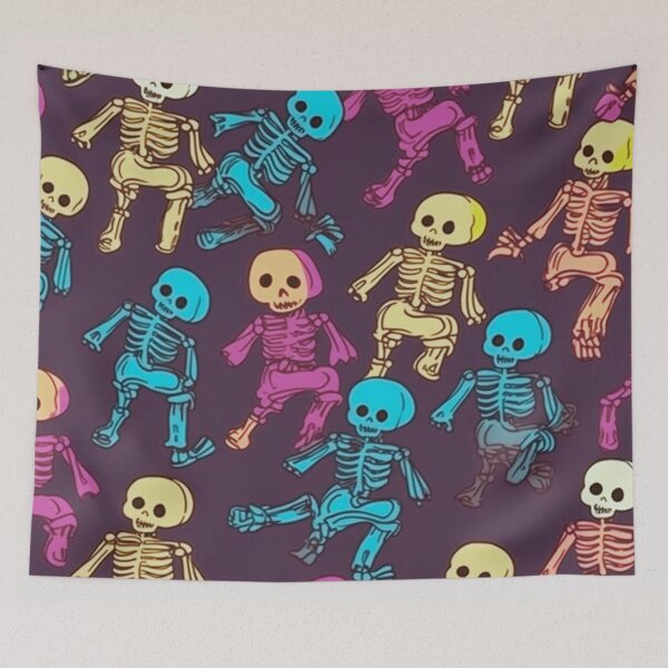 Item preview, Cartoon Calavera: Funny Skeletons Pattern Art Design #23 designed and sold by Pexelpanoramas.