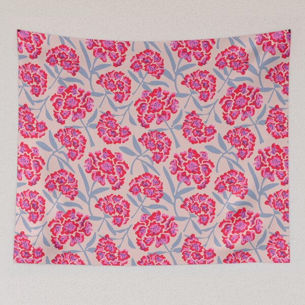 Item preview, RHODODENDRONS Retro Floral Spring Botanical Pattern in Fuchsia Hot Pink Red Lavender Purple Blue - UnBlink Studio by Jackie Tahara designed and sold by Jackie Tahara of UnBlink Studio.