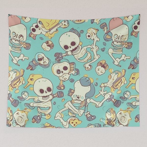 Item preview, Cartoon Calavera: Funny Skeletons Pattern Art Design #24 designed and sold by Pexelpanoramas.
