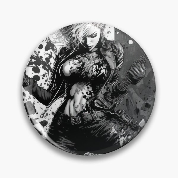 Item preview, ROCKER GIRL LEATHER SUIT SPLASH ELECTRIC GUITAR DESTROYER designed and sold by ogirdorgraphics.