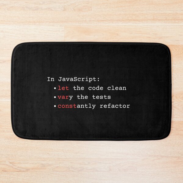 Item preview, Javascript let, var, const - clean code, test, refactor - in red designed and sold by mliotard.