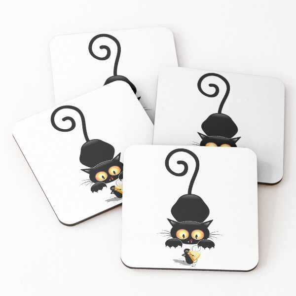 Item preview, Cat and Mouse with Cheese Fun Cartoon Characters designed and sold by BluedarkArt.