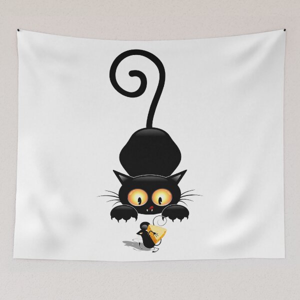 Item preview, Cat and Mouse with Cheese Fun Cartoon Characters designed and sold by BluedarkArt.