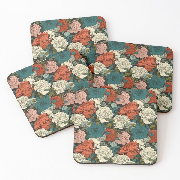 Item preview, Hokusai-Inspired Vintage Comic Style Roses Pattern - Vibrant Timeless Floral Beauty designed and sold by TopArtsy.
