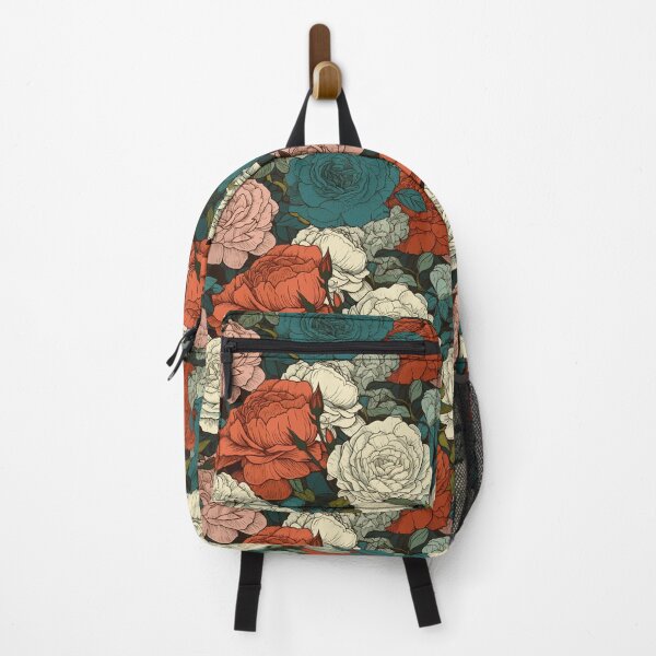 Item preview, Hokusai-Inspired Vintage Comic Style Roses Pattern - Vibrant Timeless Floral Beauty designed and sold by TopArtsy.
