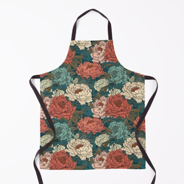 Item preview, Hokusai-Inspired Vintage Comic Style Peonies Pattern - Lush Floral Opulence in Vibrant Colors designed and sold by TopArtsy.