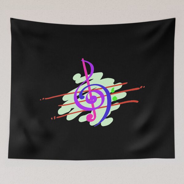 Item preview, Music Color Treble Bass Clef (Music Lover Graphic) designed and sold by mj-darling-arts.