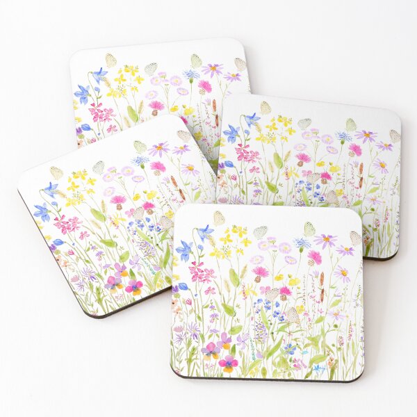 Item preview, butterflies and summer meadow watercolor hand painted  designed and sold by ColorandColor.