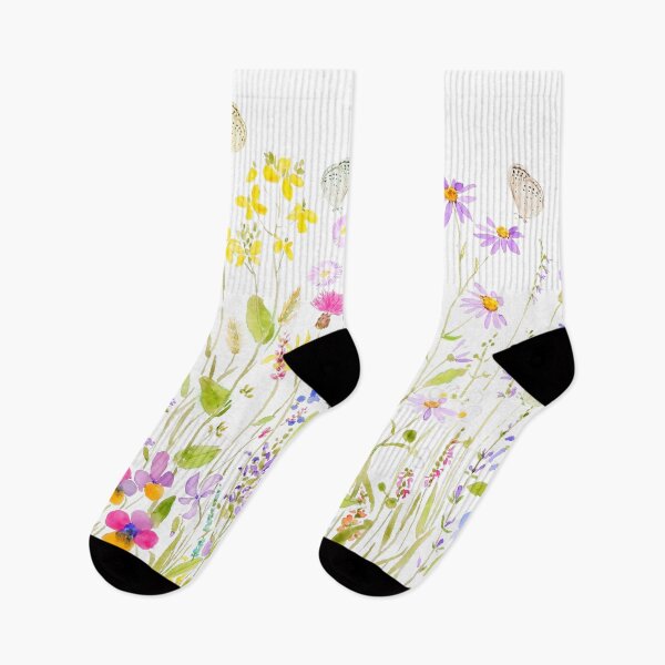 Item preview, butterflies and summer meadow watercolor hand painted  designed and sold by ColorandColor.