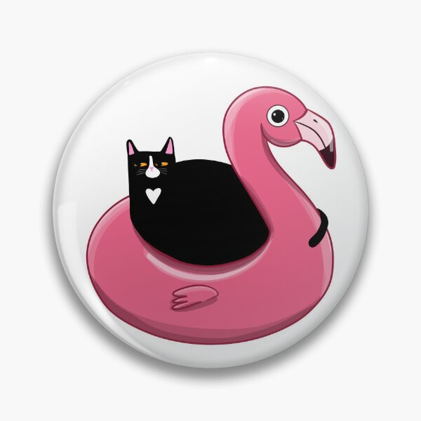 Item preview, Kitty on a Flamingo Floatie designed and sold by KilkennyCat Art.