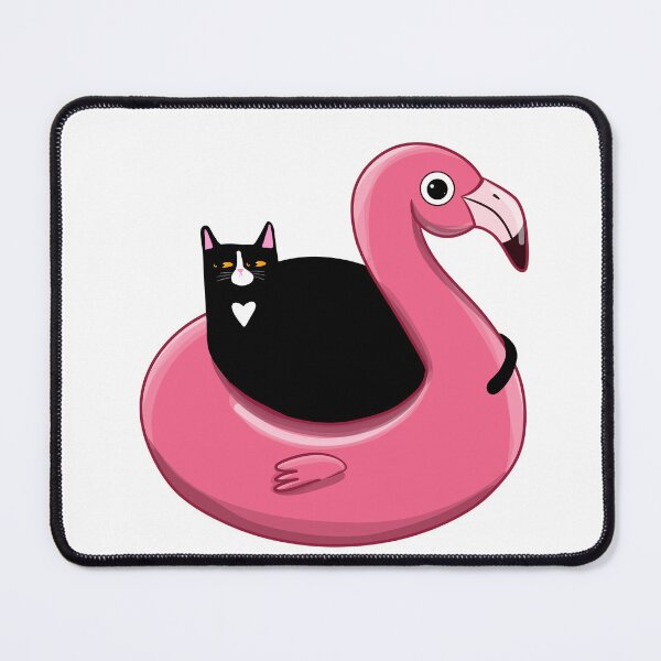 Item preview, Kitty on a Flamingo Floatie designed and sold by KilkennyCat Art.