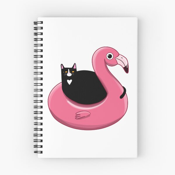 Item preview, Kitty on a Flamingo Floatie designed and sold by KilkennyCat Art.