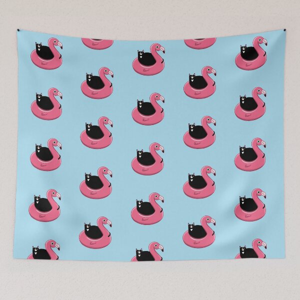 Item preview, Kitty on a Flamingo Floatie designed and sold by KilkennyCat Art.