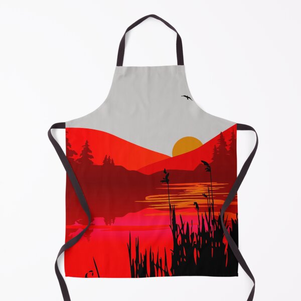 Item preview, Red Sunset Lake House Beach Water Nature designed and sold by ChristinasMess.