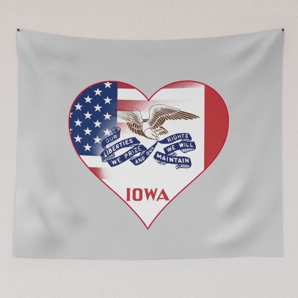 Item preview, State of Iowa Flag and American Flag Fusion Design designed and sold by Gsallicat.