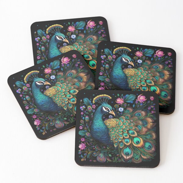 Item preview, Peacock Bloom: Vibrant Floral Peacock Print Collection for Fashion and Home designed and sold by ThePurpleMelon.