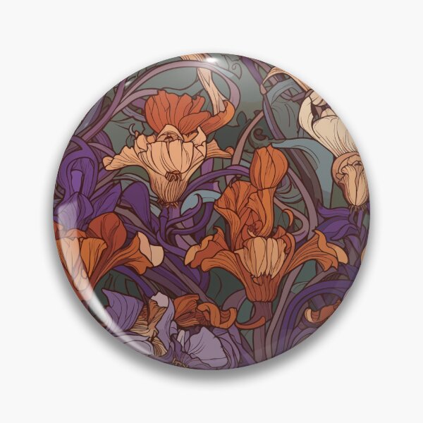 Item preview, Mucha-Inspired Vintage Art Nouveau Crocuses Pattern - Vibrant Colors and Delicate Springtime Beauty designed and sold by TopArtsy.