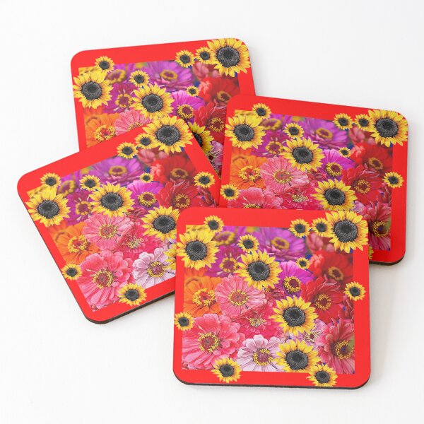 Item preview,  SUNFLOWER PATTERN ABSTRACT FLORALS RED ART designed and sold by sharlesart.