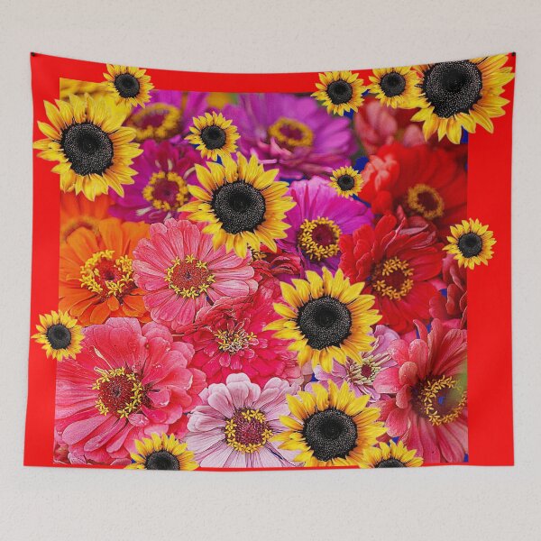 Item preview,  SUNFLOWER PATTERN ABSTRACT FLORALS RED ART designed and sold by sharlesart.