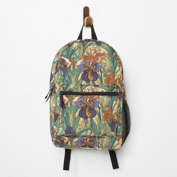 Item preview, Mucha-Inspired Vintage Art Nouveau Iris Pattern - Vibrant Colors and Elegant Floral Beauty designed and sold by TopArtsy.