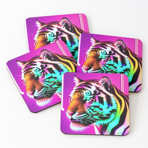 Item preview, Trippy Psychedelic Neon Tigers 17 designed and sold by Benito Del Ray.