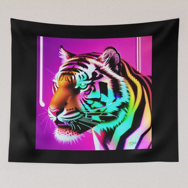 Item preview, Trippy Psychedelic Neon Tigers 17 designed and sold by Benito Del Ray.
