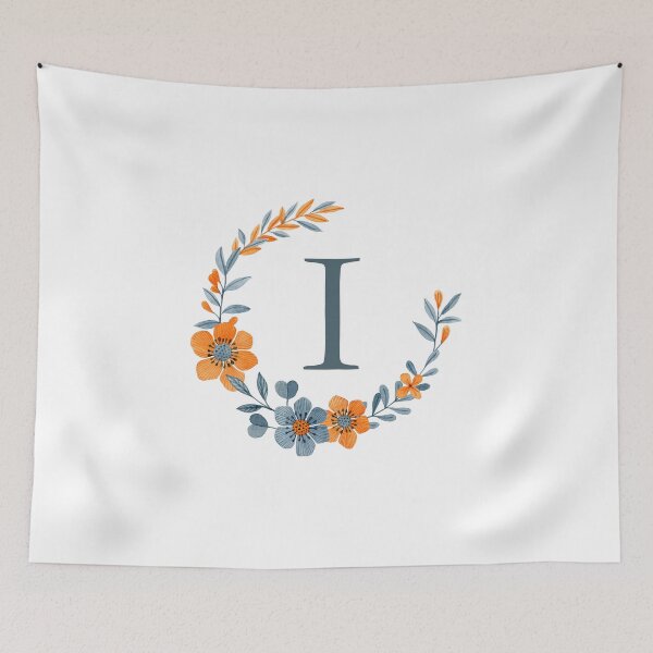 Item preview, Monogram I Autumn Orange Floral designed and sold by simplymonogram.