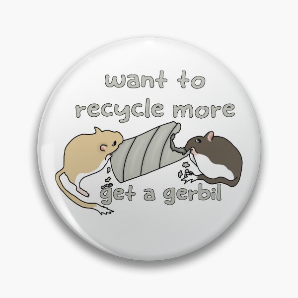 Item preview, Cute cardboard eating gerbils say recycle more! designed and sold by Becky-Marie.