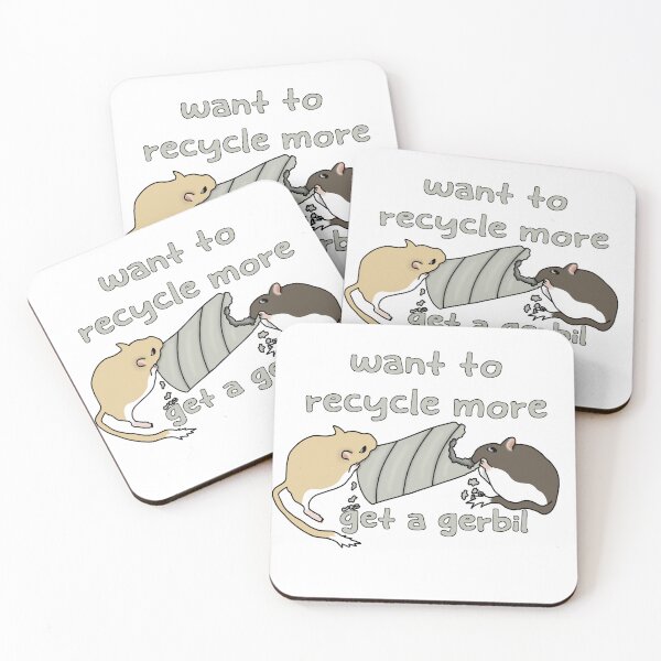 Item preview, Cute cardboard eating gerbils say recycle more! designed and sold by Becky-Marie.