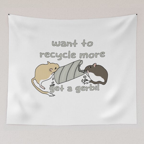 Item preview, Cute cardboard eating gerbils say recycle more! designed and sold by Becky-Marie.