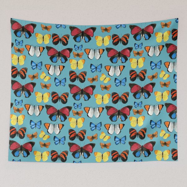 Item preview, Watercolour Butterflies on Sapphire Blue - Joyful pattern by Cecca Designs designed and sold by Cecca-Designs.