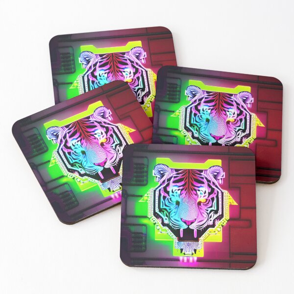 Item preview, Trippy Psychedelic Neon Tigers 18 designed and sold by Benito Del Ray.