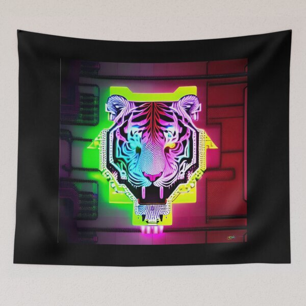 Item preview, Trippy Psychedelic Neon Tigers 18 designed and sold by Benito Del Ray.