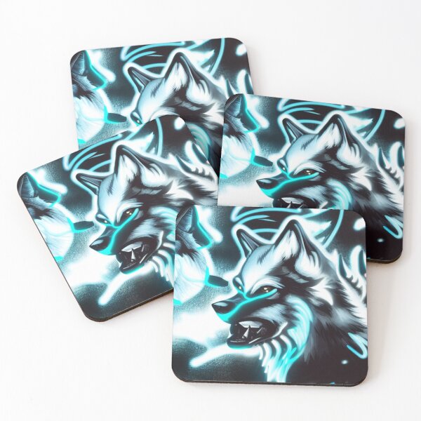 Artikelvorschau, Wolf of Teal, Black, White, Grey entworfen und verkauft von Sweet-Medley.