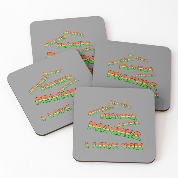Item preview, Peaches, I Love You! (Orange/Green on Grey) designed and sold by epinkb.
