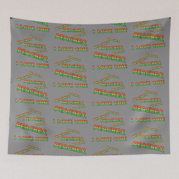 Item preview, Peaches, I Love You! (Orange/Green on Grey) designed and sold by epinkb.