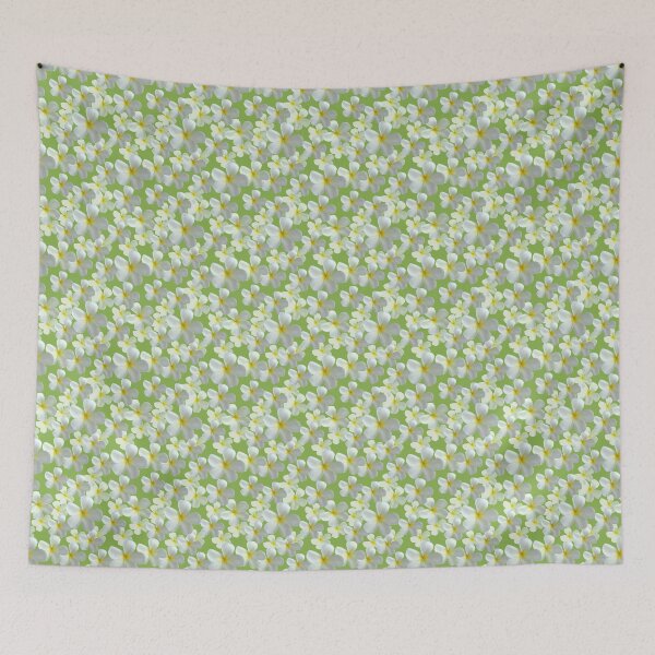 Item preview, Frangipani - White and Yellow on Light Green designed and sold by STHogan.
