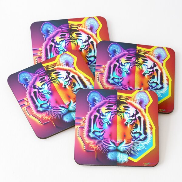 Item preview, Trippy Psychedelic Neon Tigers 19 designed and sold by Benito Del Ray.