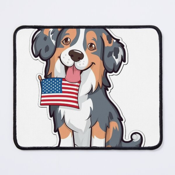 Item preview, Angel, the adorable patriotic Australian Shepard designed and sold by Alanna Rose Realm.
