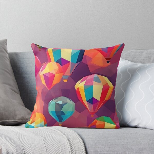 Item preview, Floating Geometry: A Colorful Polygonal Hot Air Balloons Print designed and sold by SDVibeDesigns.