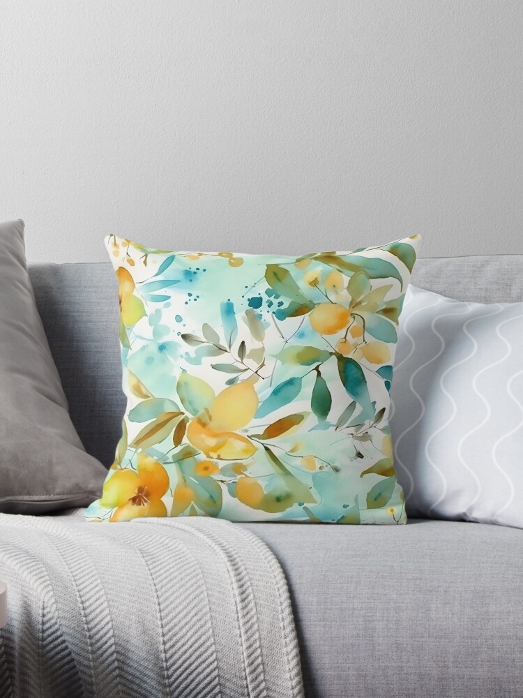 Yellow and best sale aqua throw pillows