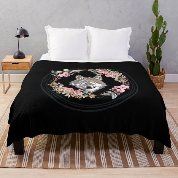 Item preview, Colourful Wolf With Flowers designed and sold by Dissan.