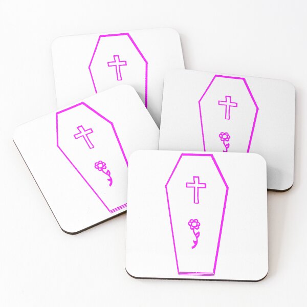 Item preview, MADI DESTROY White Logo Pastel Goth Casket Flower Design Hot Pink designed and sold by MADI DESTROY.
