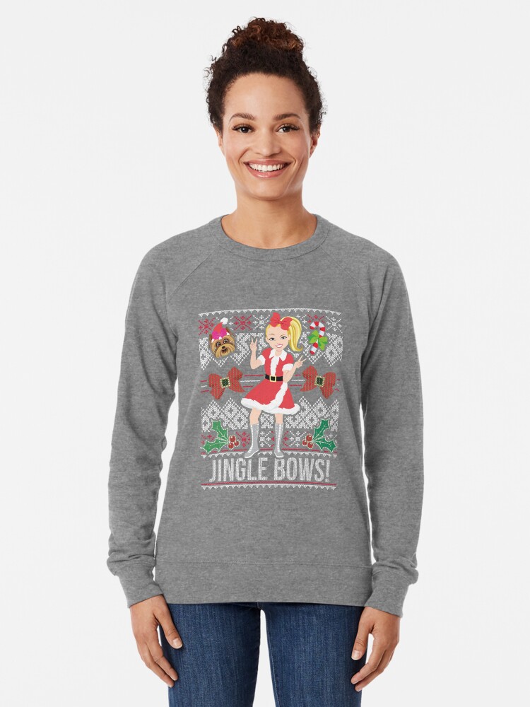 JoJo Siwa Christmas Jingle Bows Ugly Sweater Lightweight Sweatshirt for Sale by FifthSun Redbubble