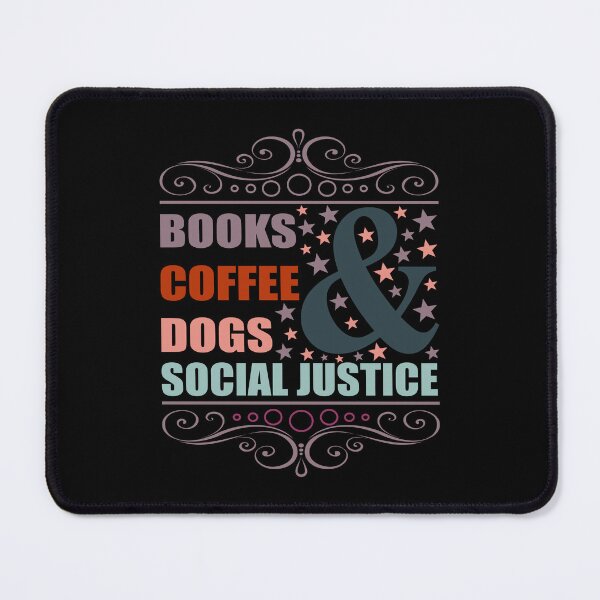 Item preview, Books And Coffee And Dogs And Social Justice - Sticker Redbubble designed and sold by bluehatgraphics.